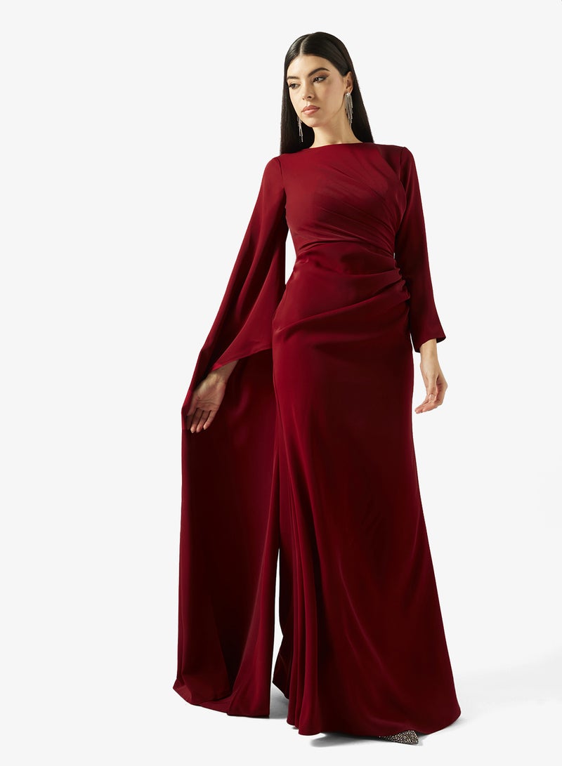Iyra Cape Sleeve Draped Dress - Image 1